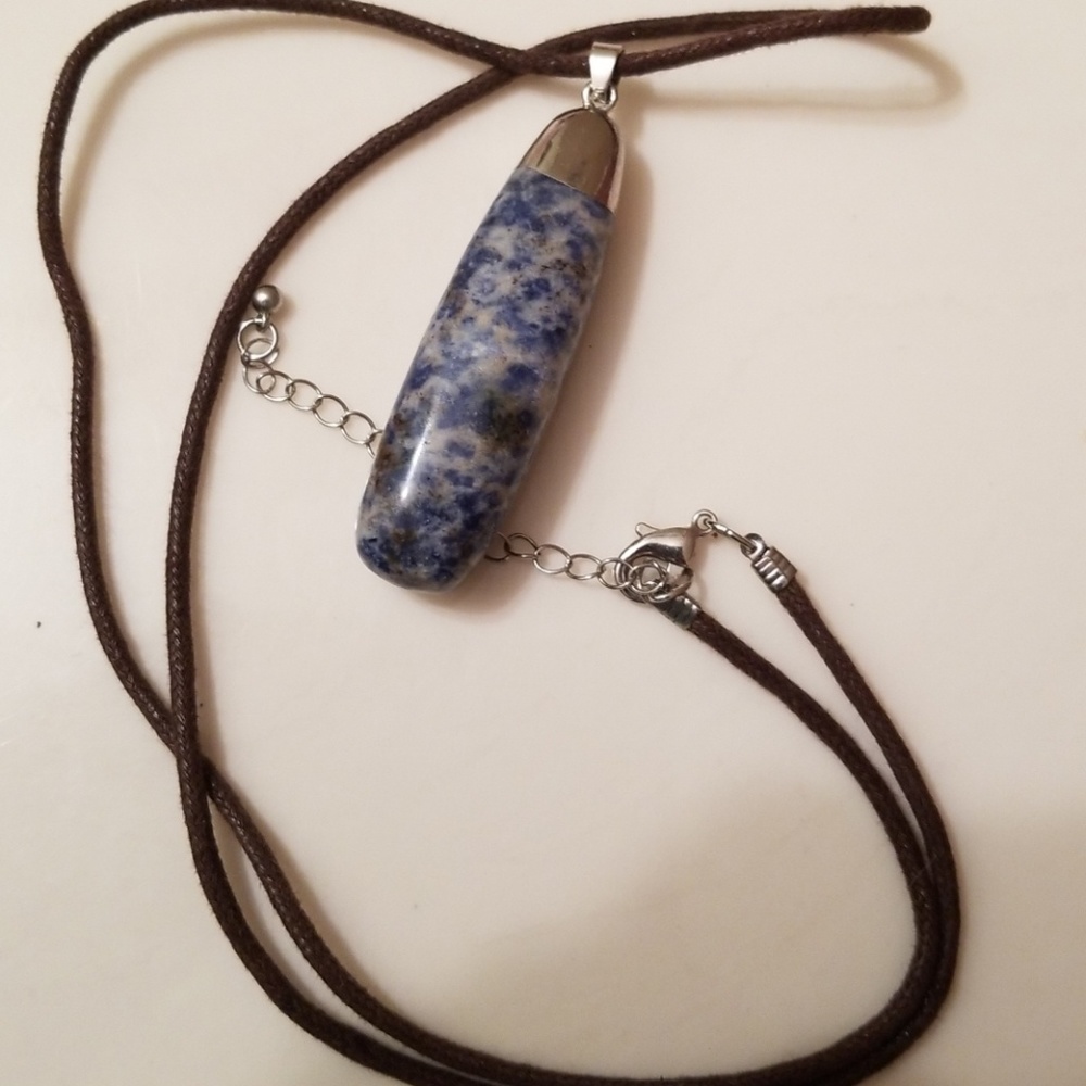 Blue granite necklace